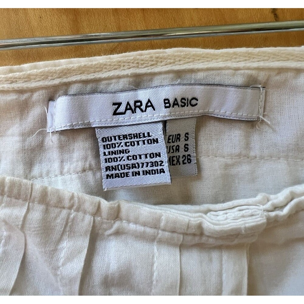 Y2K Zara Basic Women's Cream Tiered Skirt Sz S Boho Cottagecore Peasant Cotton - Picture 7 of 11